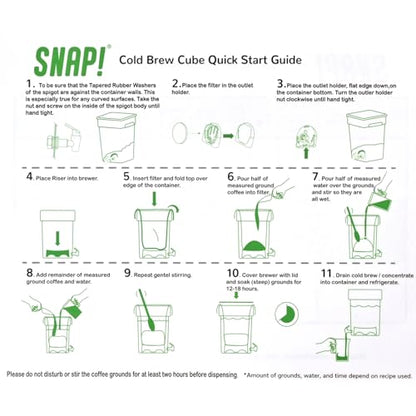 Snap! Cold Brew Cube - 5 gallon Commercial Cold Brew System,Cold Brew Coffee Set，Cold Brew Coffee Maker-Whtie