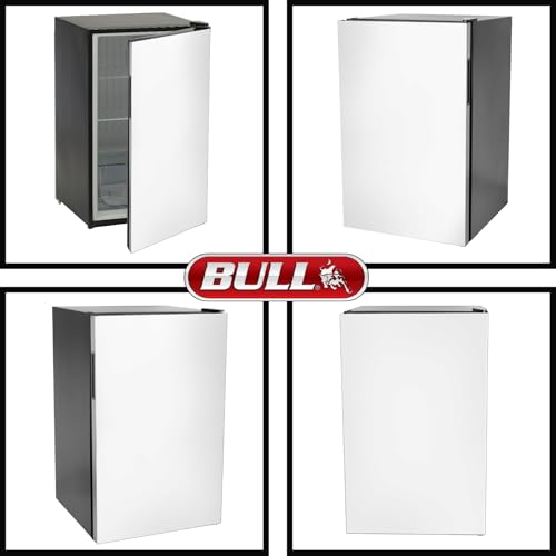 Bull Outdoor Products Contemporary Refrigerator – 4.5 cu. ft. Compact Stainless Steel Outdoor Fridge with Reversible Door and Full Temperature Control