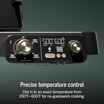 Ninja FlexFlame ProConnect Grill & Smoker | 5-in-1 Smart Cooking System | Electric & Propane | App-Connected | 3-Burner Digital Control | Roast, Griddle & Pizza Maker | Black/Gold | PG305
