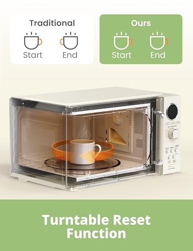 COMFEE' Retro Microwave Oven, 0.9 Cu.Ft 900W Countertop, Apricot