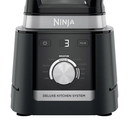 Ninja (Refurbished) CO905KS Deluxe Kitchen System, 1600 WP Auto-IQ Base, 88-oz. Picther, 9-cup Deluxe Food Processor, (2) 24-oz. Single-Serve Cups (Renewed)