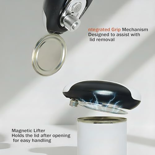 Electric Can Opener, USB-C Rechargeable Automatic Can Opener with Smooth Edge, One-Touch Operation, Magnetic Lid Hold, Easy Kitchen Gadget for Seniors, Fits Most Can Sizes