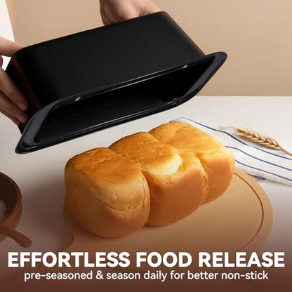 Yoehka 6 Pack Bread Pan Set, Non-Stick 8×4 Loaf Pans for Baking Homemade Bread, Sourdough, Brownies, Cake, Carbon Steel, Rectangle Baking Pans (Black)