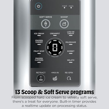 Ninja CREAMi Scoop & Swirl Ice Cream Maker, Soft Serve Desserts, Sorbet, Milkshakes, Frozen Yogurt and More, 13-in-1 Programs, Includes Handle and Two 16 oz 2-in-1 Pints, NC701