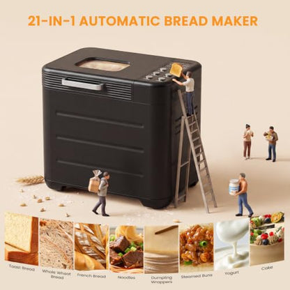 NEWBULIG Bread Maker Machine 2 LB, Automatic Breadmaker Compact