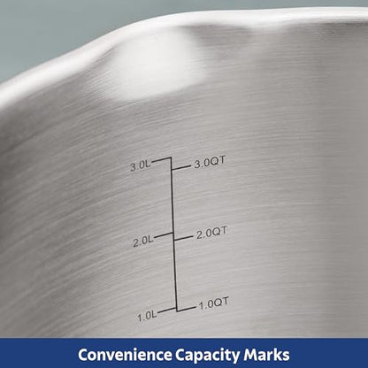 Tramontina Tempo Tri-Ply Base Stainless Steel 5-Quart Dutch Oven Pot with Glass Lid, Induction-Ready, Oven-Safe, Dishwasher-Safe
