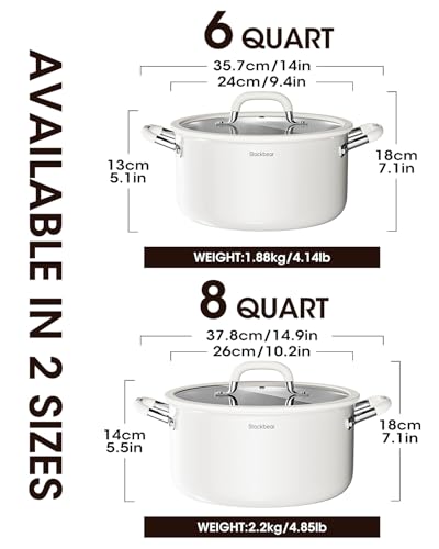 Stackbear Stockpot 6 Quart, Tri-Ply 18/10 Stainless Steel Stock Pot with Lid, Induction Ready Cooking Pot for All Cooktops, Dishwasher Safe Soup Pot for Kitchen, Home, Gift for Cooker Mom and Dad