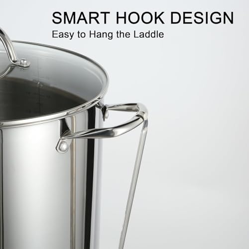 GreatChef Stock Pot Stainless Steel for Cooking Riveted Handle, Heavy Duty Vessel,Induction Compatible All Cooktops in Use, Dishwasher & Oven Safe (14 Quarts)
