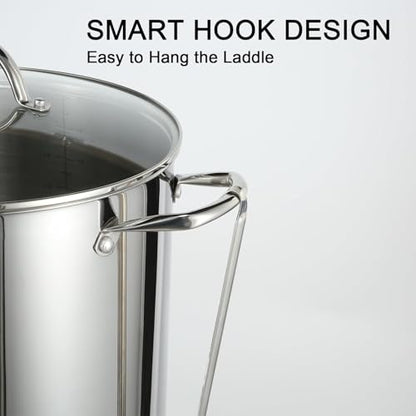 GreatChef Stock Pot Stainless Steel for Cooking Riveted Handle, Heavy Duty Vessel,Induction Compatible All Cooktops in Use, Dishwasher & Oven Safe (14 Quarts)