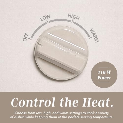 COOK WITH COLOR 2QT Mini Electric Round Slow Cooker - Adjustable Settings, Removable Stoneware Pot, Tempered Glass Lid, Dishwasher Safe, Cool-Touch Side Handles, Sand
