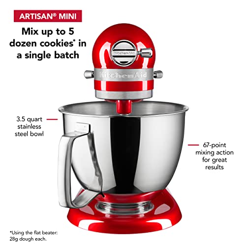 KitchenAid Artisan Mini, 3.5-Qt Tilt Head Stand Mixer, Candy Apple Red