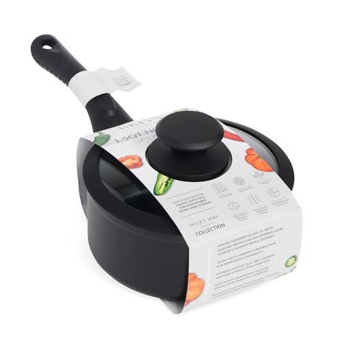 Brooklyn Steel Co. Milky Way Collection 1.5QT Nonstick Saucepan with Lid – Solid Onyx