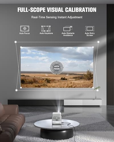 【3000 ANSI Official Licensed Google TV】Smart 4K Projector with WiFi and Bluetooth, VOPLLS Outdoor Projectors with Dolby/Auto Focus, Portable Movie Phone Wireless Gaming Wifi Proyector for Bedroom/Home