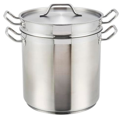 Winco 20qt S/S Double Boiler w/Cover