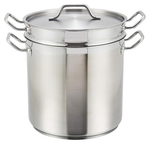 Winco 20qt S/S Double Boiler w/Cover