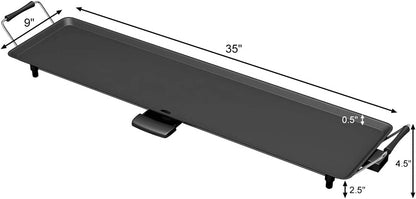 SIMOE 36 Inch Electric Griddle Teppanyaki Grill, BBQ Smokeless Grills, 2000W Barbecue Griddles Table Top with Nonstick Surfaces & Adjustable 5 Temperature Setting, Indoor/Outdoor Grill, 36"L x 9"W