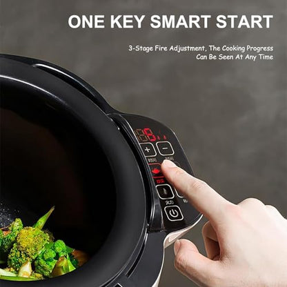 Automatic Cooking Machine, 1000W/2000w 6L Auto Cooking Wok Fried Rice Machine, Commercial Food Processor, With 360° Rotating And 3d All-Round Heating,220V/2000W