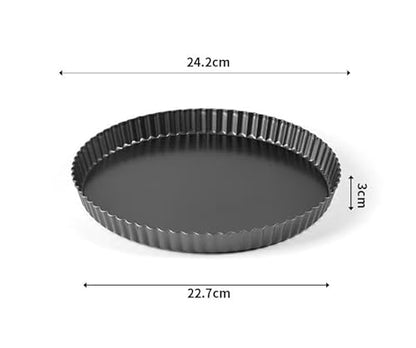 MLHpeak 2 Pack Tart Pan 9 Inch Tart Pan with Removable Bottom, 1.1 Inch Deep Baking Pan