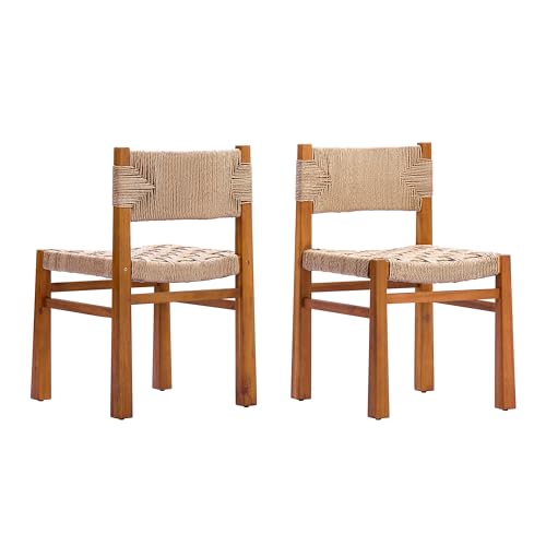 Christopher Knight Home 9 Piece Outdoor Dining Set Acacia Wood Expandable Table and 8 Light Brown Wicker Chairs Teak Finish Frame Patio Dining Furniture Set for Garden Backyard Porch Deck
