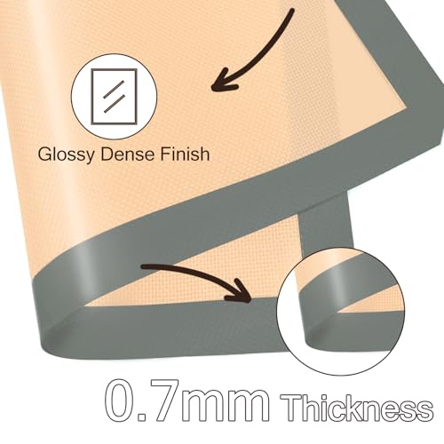 Silicone Baking Mat, 3 Pack Reusable Baking Sheet, Non-Stick ＆ Food Safe Silicone Mats for Baking for Making Cookies Macaroons Bread, Baking Supplies ＆ Accessories