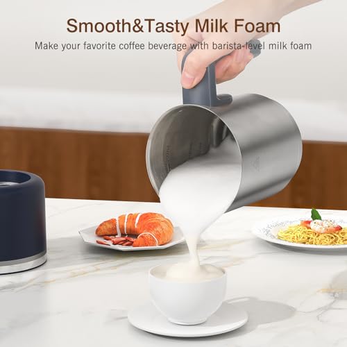 SIMPLETASTE Milk Frother, 4 in 1 Electric Milk Steamer, 16.91oz/500ml Automatic Warm and Cold Foam Frother for Coffee, Latte, Macchiato, Cappuccino, Hot Chocolate, Easy to Clean