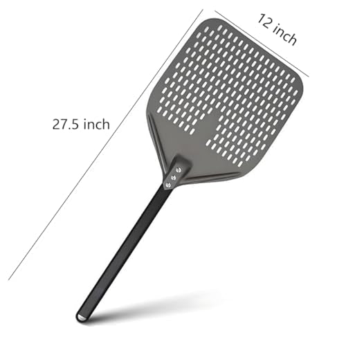 Pizza Oven Accessories Kit w/Pizza Oven Brush & Stone Scraper, 8 inch Pizza Turning Peel,12 Inch Perforated Pizza Peel - Tools & Supplies Set - Compatible with Outdoor Ovens