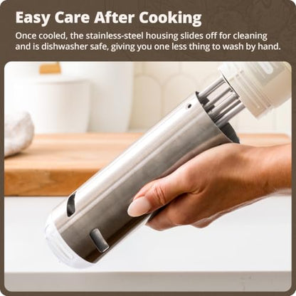 Greater Goods Sous Vide Cooker, 1100W, No App or WiFi Needed (Birch White)