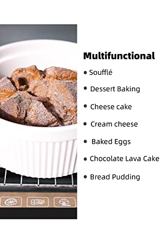 64 oz Ramekins 1 pcs Porcelain Ramekins Dishes for Souffle,Creme Brulee, Pudding, Custard Cups,Bakeware Bowls Set for Baking,Oven Safe, White (8 inch)