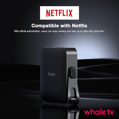 【Officially-Licensed APP & Native 1080P】 Thinnest 1.81" Smart Mini Projector with WiFi and Bluetooth, Auto Focus & Keystone Portable Outdoor Projector, VOPLLS 4K Support Home Movie Projector