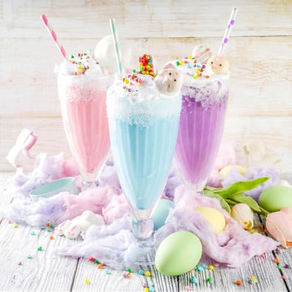 Cotton Candy Sugar Floss Variety Pack - Grape, Raspberry & Cherry Flavors, 3 Bottles (12oz Each) Includes 55 Cotton Candy Cones for Home & Commercial Cotton Candy Machines, Parties, Carnivals & Events