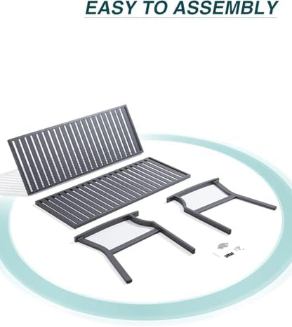 Eongdn 52" Outdoor Garden Bench Weatherproof, Rust-Resistant Aluminum Metal 2-Person Garden Bench with 660 lbs Weight Capacity, Patio Benches for Outdoors,Porch, Patio, Backyard and Park (Dark Gray)