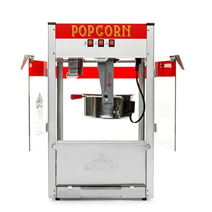 Olde Midway Commercial Popcorn Machine Maker Popper with Large 12-Ounce Kettle - Red