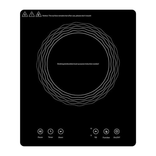 AceFox 1800W Electric Induction Burner with LED Display, Built-in Design
