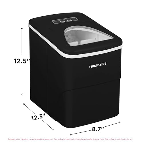 Frigidaire, 26 Lbs Portable Compact Icemaker, Ice Making Machine, Black, White, Medium