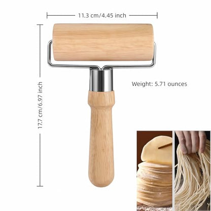 Top Rolling Pins for Pizza&Dough - Non-Stick, Wooden & Easy Clean, Baking, Pastry, Pie, Cookies - Kitchen Must Have,Beechwood Construction, Ergonomic Handles