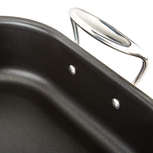 All-Clad Specialty Stainless Steel Large Roaster with Nonstick Rack 13x16 Inch Oven Broiler Safe 500F Roaster Pan, Pots and Pans, Cookware Silver