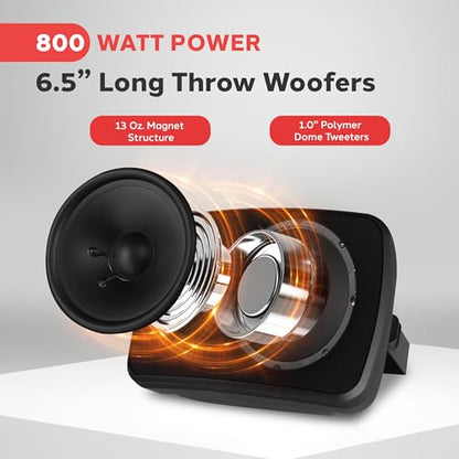 Pyle Outdoor Waterproof Wireless Bluetooth Speaker - 6.5 Inch Pair 2-Way Weatherproof Wall/Ceiling Mounted Dual Speakers w/Heavy Duty Grill, Universal Mount, Patio, Indoor Use PDWR64BTB (Black)