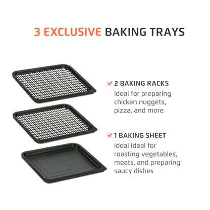 Air Fryer Oven 1800W, 12.7QT Capacity, Touchscreen Panel, Automatic Shut-Off, Toaster + Airfryer – Black & Stainless Steel – Mondial