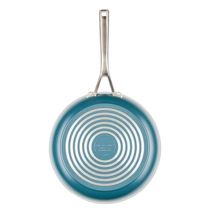 KitchenAid Hard Anodized Ceramic Induction Nonstick Pots and Pans Set with Saucepans, Frying Pans, Stockpot, and Lids, Dishwasher Safe, 9 Piece Cookware Set with Stainless Steel Handles - Agave Blue