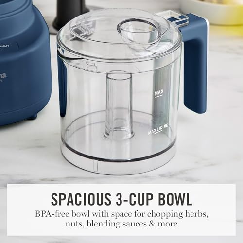 Martha Stewart 3 Cup Electric Vegetable Chopper, Mini Food Processor, Navy