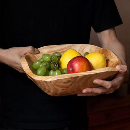 ZENFUN Wood Root Dish Bowl, Natural Wooden Bowl Snack Bowl, Handmade Serving Bowl for Candy, Bread, Snacks, Serving Appetizer Display, 7.8''-9.5'' Diameter