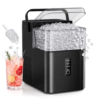 SIMZLIFE Nugget Ice Maker Countertop 38 lbs/Day Fast Chewable Ice in 5 Mins