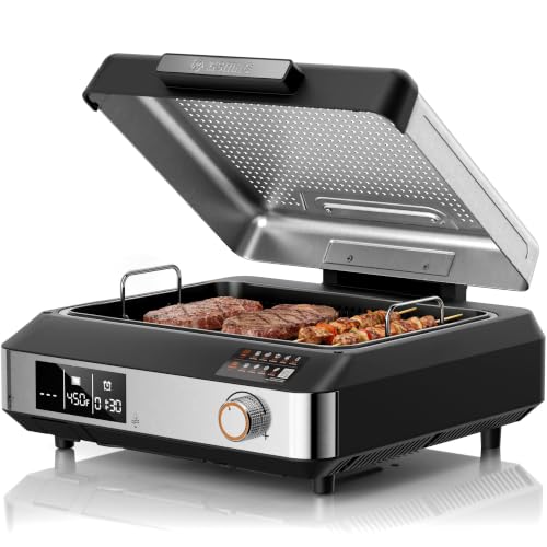 Kismile Smokeless Indoor Grill & Electric Griddle, 2-in-1 Countertop Grill