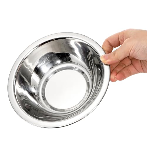 Okllen 10 Pack Small Stainless Steel Bowls, 6 1/2 Inch Wide Kitchen Metal Bowl with Flat Base, 3/4 Quart Prep Bowls for Meal Prep, Cooking, Serving, Baking