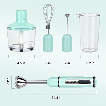5-in-1 Hand Blender, 500W, 8 Speeds, Includes Chopper Frother Whisk