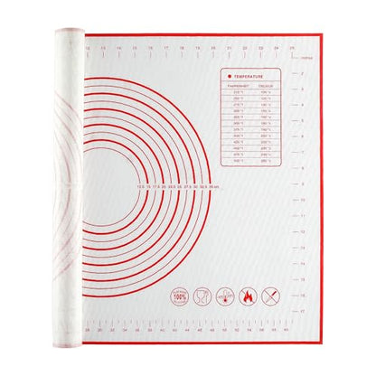 Silicone Baking Dough Pastry Mat, JJOO Large Bread Rolling Cookie kneading Baking Mats for Counter, Nonstick, Easy to Clean (27x20Inch)