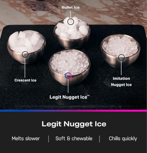 GE Profile Opal Ultra, Countertop Nugget Ice Maker, 1 Gal XL Side Tank, *Amazon Exclusive*, 38 lbs/Day, Pebble Pellet Crushed Ice Machine, WiFi Stainless Steel