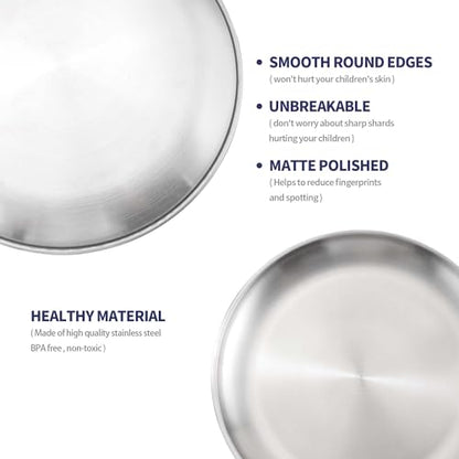 YEUIKERR 8 Pieces Pizza Pan 12 inch Stainless Steel Pizza Pan for Oven, Round Baking Pizza Tray, Heavy Duty Pizza Serving Tray, Pizza Baking Sheets for Home Kitchen Restaurant