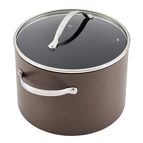 Ayesha Curry Kitchenware Professional Hard Anodized Nonstick Stock Pot/Stockpot with Lid, 10 Quart, Charcoal