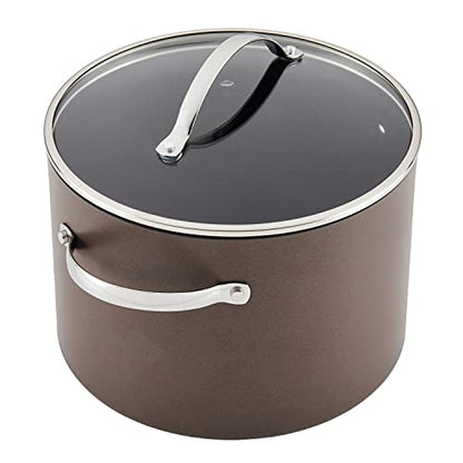 Ayesha Curry Kitchenware Professional Hard Anodized Nonstick Stock Pot/Stockpot with Lid, 10 Quart, Charcoal
